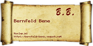 Bernfeld Bene névjegykártya